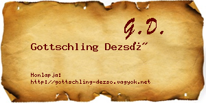 Gottschling Dezső névjegykártya